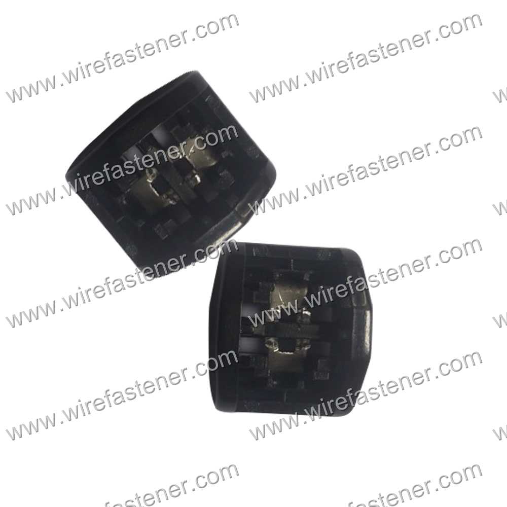 Black square nylon cable holder push in saddle cable clamp