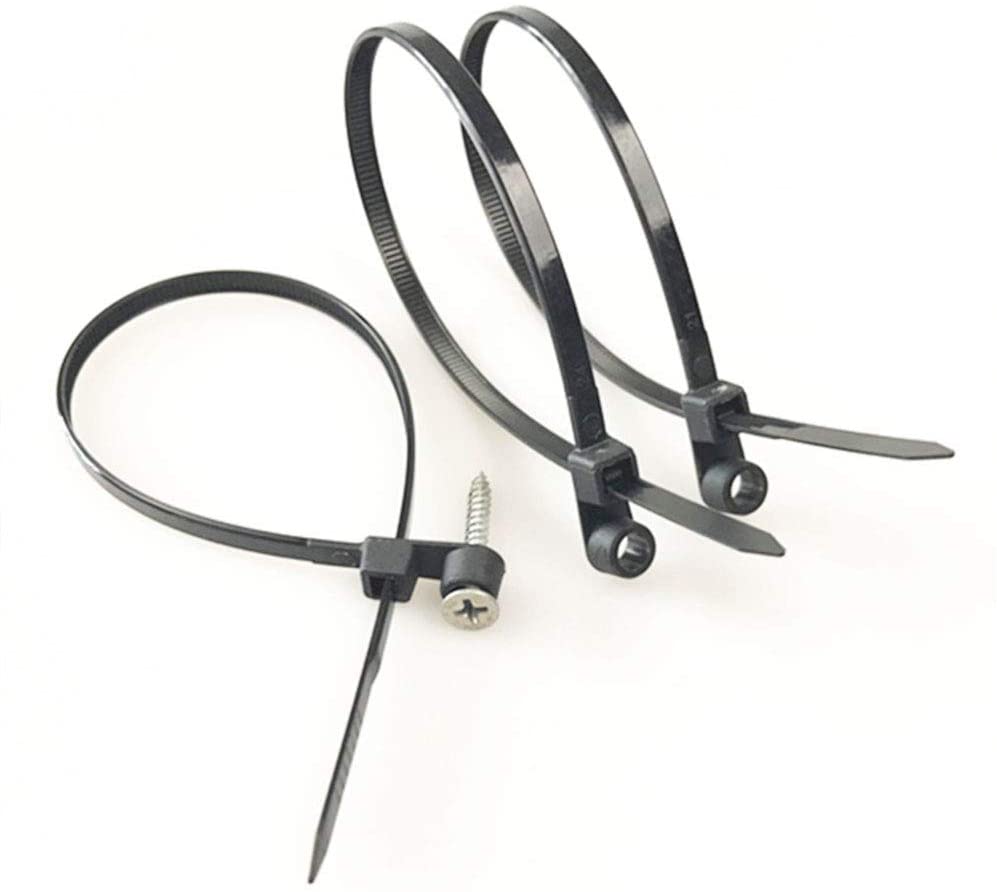 Screw mount round nylon cable tie holder/wire tie mount/self adhesive tie mount
