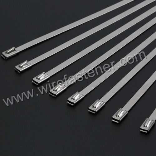 4.6mm*300mm(11.8inch)Naked stainless cable ties-ball self-lock