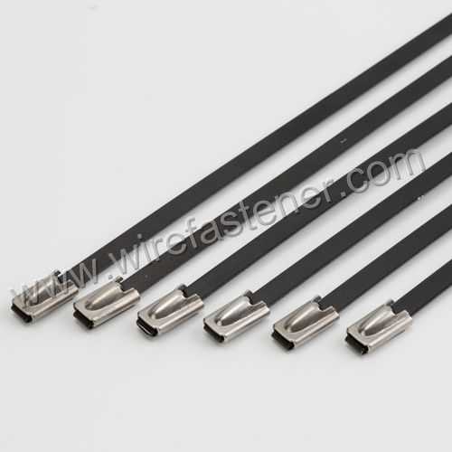 Different Sizes PVC Coated Ball Self-locking Stainless Steel Metal Cable Tie