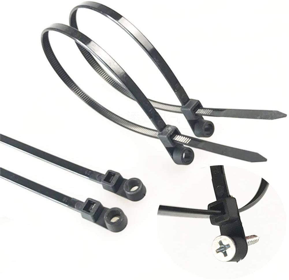 Screw mount round nylon cable tie holder/wire tie mount/self adhesive tie mount