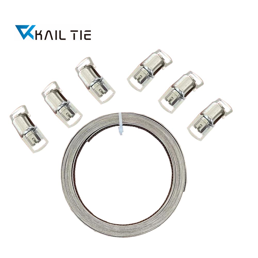   American type Perforated endless band roll hose clamp Air Ducting Clamp for Pipe Automotive Cable Tube