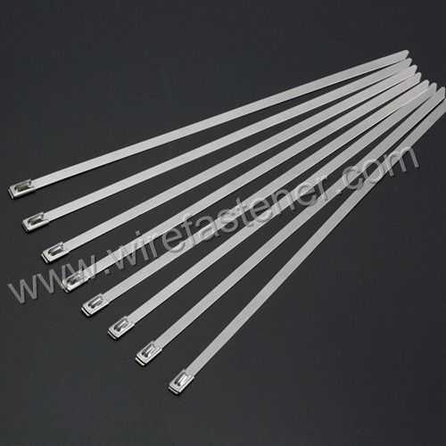 4.6mm*300mm(11.8inch)Naked stainless cable ties-ball self-lock