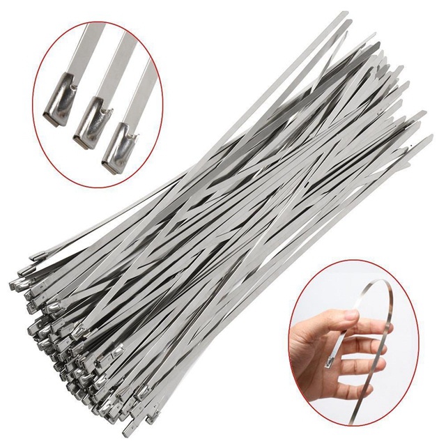  SS 304 Natural Stainless Steel cable tie  with different width and length
