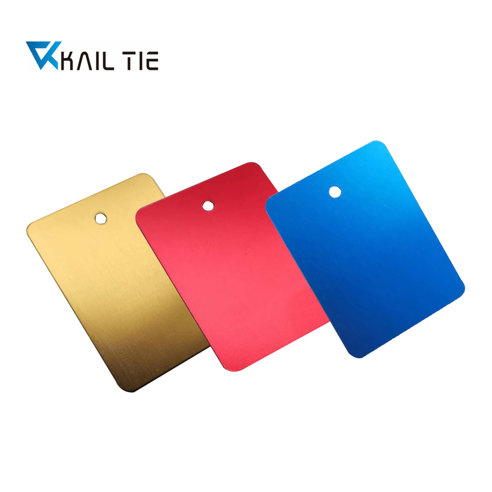 51mmx38mm x0.5mm blue , red anodized aluminum tag